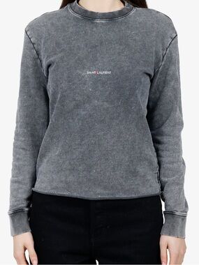 Saint Laurent Vintage Washed Black Crewneck Sweatshirt